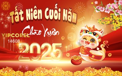Tải file gốc Backdrop Chúc mừng năm mới 2025 #253 file corel (để in lụa)