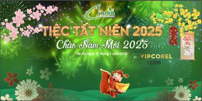 Download file Backdrop Chúc mừng năm mới 2025 vector corel #124 (gốc) in mica cao cấp