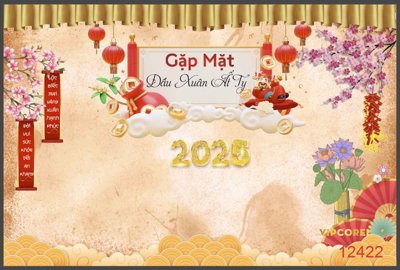 Download file Backdrop Chúc mừng năm mới 2025 vector corel #148 (gốc) in mica đèn LED