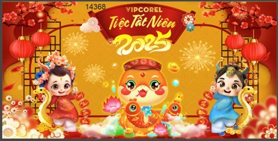 Tải file gốc Backdrop Chúc mừng năm mới 2025 vector corel #176 (bản PSD) còn layer