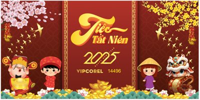 File tranh Backdrop Chúc mừng năm mới 2025 vector corel #185 (ảnh gốc) in trần xuyên sáng