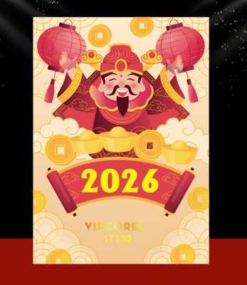 File gốc Backdrop Happy New Year 2026 file corel #110 (ảnh rõ nét) để in