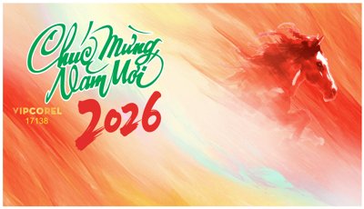 Tải file PSD Backdrop Happy New Year 2026 file corel #118 (nguyên layer) để in