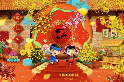 Tải file Backdrop Happy New Year 2026 file corel #121 (ảnh gốc) 300dpi Backdrop Happy New Year 2026 file corel #121