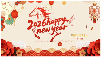 Tải về file gốc Backdrop Happy New Year 2026 file corel #129 (dùng cho in quảng cáo)