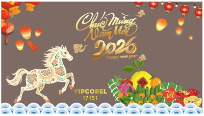 File gốc Backdrop Happy New Year 2026 file corel #131 (trang trí) phòng làm việc