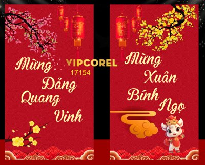 Tải file Backdrop Happy New Year 2026 file corel #134 (ảnh gốc) in gạch men