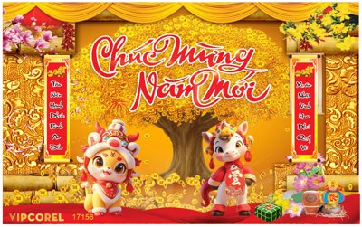 Tệp tin gốc Backdrop Happy New Year 2026 file corel #136 (chất lượng cao) Backdrop Happy New Year 2026 file corel #136
