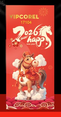 File tranh trang trí Backdrop Happy New Year 2026 file corel #84 (file gốc)