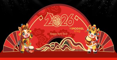 Hình ảnh gốc Backdrop Happy New Year 2026 file corel #92 (để in khổ lớn)