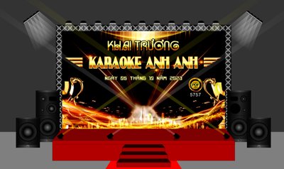 Tải file tranh gốc Backdrop Khai trương Karaoke Anh Anh file corel chất lượng cao