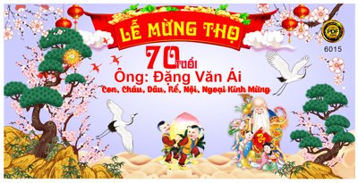 File in lụa Backdrop Lễ mừng thọ năm 2023 file corel (chất lượng cao) Backdrop Lễ mừng thọ năm 2023 file corel