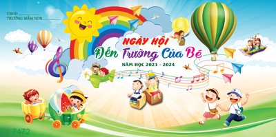 File gốc Backdrop Ngày hội đến trường của bé 2023 #14 file corel (PNG) trong suốt (transparent)