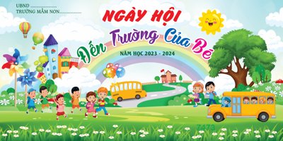 Tải file Backdrop Ngày hội đến trường của bé 2023 #15 file corel (gốc) làm tranh treo tường