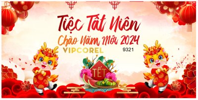Tải file tranh gốc Backdrop Tiệc Tất Niên chào năm mới 2024 vector #74 chất lượng cao