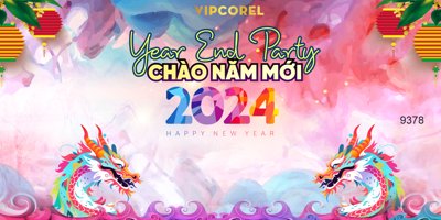 File gốc Backdrop Year End Party chào năm mới 2024 vector #92 cho in ấn và thiết kế