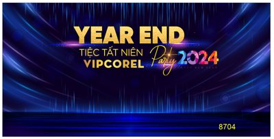 File in trần Backdrop Year end party - tiệc tất niên 2024 #35 (bản gốc 3D) sống động