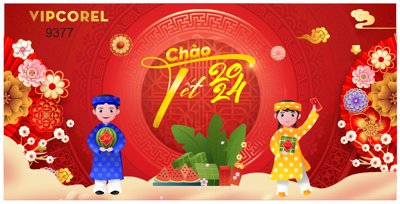 File ảnh Backdrop chào Tết Giáp Thìn 2024 vector #91 (gốc) in biển hiệu