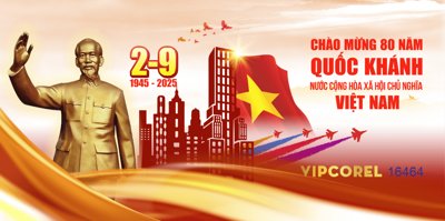 File tranh Backdrop chào mừng 80 năm Quốc Khánh 2.9 (gốc) in trên kính