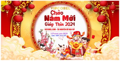File gốc Backdrop chào năm mới Giáp Thìn 2024 #12 (in tráng gương) sang trọng