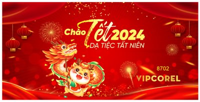File ảnh Backdrop chào tết 2024 - dạ tiệc tất niên #33 (gốc) in decal dán tường