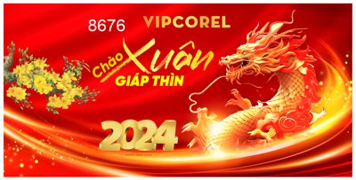 File PSD Backdrop chào xuân Giáp Thìn 2024 #28 (bản gốc) chất lượng nhất