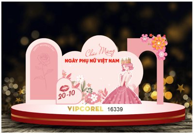 Download file Backdrop check in ngày phụ nữ Việt Nam 20/10 (gốc) in mica bàn thờ