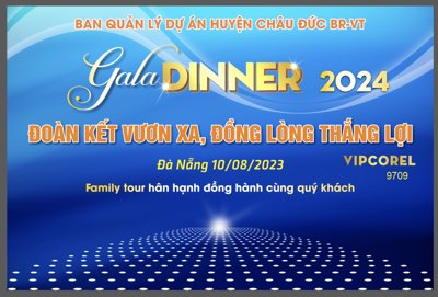Download file gốc Backdrop gala dinner đoàn kết vươn xa vector (in mica) trang trí