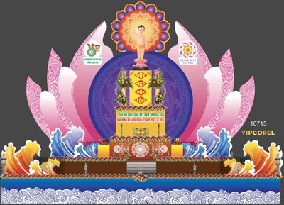 File in ấn Backdrop kính mừng đại lễ phật đản 2024 vector #5 (bản gốc) cao cấp