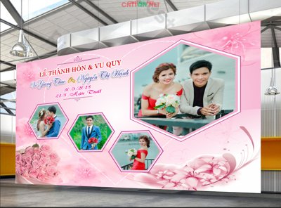 File gốc Backdrop phông cưới nền hoa hồng đẹp file CDR (ảnh rõ nét) để in