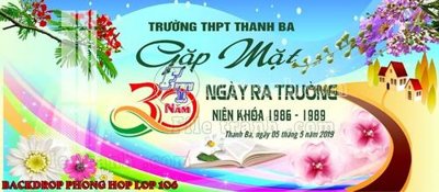 File gốc File mẫu Backdrop phông nền kỷ niệm họp lớp ra trường 106 (ảnh chi tiết) để in ấn