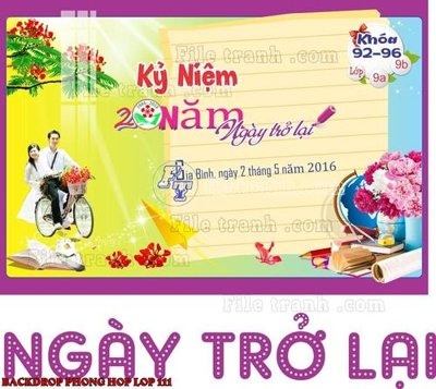 Tải file gốc File mẫu Backdrop phông nền kỷ niệm họp lớp ra trường 111 (bản PSD) còn layer