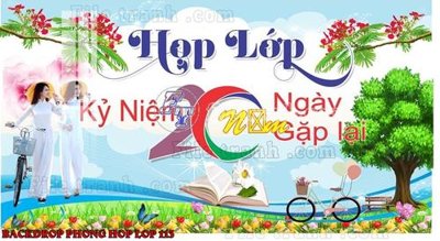 File gốc File mẫu Backdrop phông nền kỷ niệm họp lớp ra trường 113 (in lụa) tranh thuận buồm