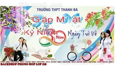 File tranh File mẫu Backdrop phông nền kỷ niệm họp lớp ra trường 118 (file gốc) chuẩn màu in