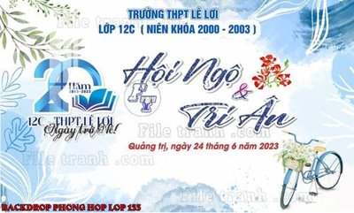 Download file File mẫu Backdrop phông nền kỷ niệm họp lớp ra trường 133 (gốc) in mica cao cấp