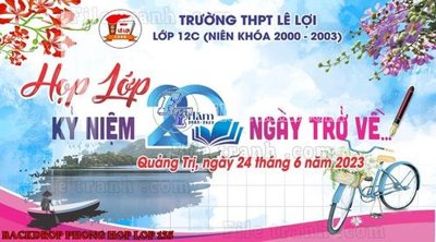 File gốc File mẫu Backdrop phông nền kỷ niệm họp lớp ra trường 135 (chuẩn màu) cho in offset