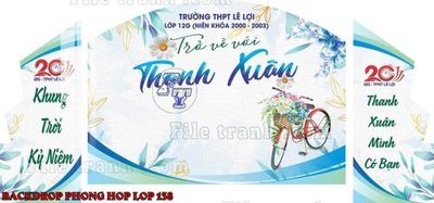 File PSD File mẫu Backdrop phông nền kỷ niệm họp lớp ra trường 138 (chất lượng in ấn)