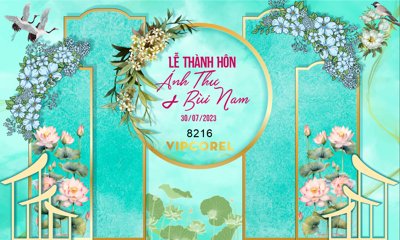 File PSD Backdrop sân khấu đám cưới 2023 #18 file corel (gốc) cho in quảng cáo