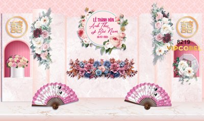 File gốc Backdrop sân khấu đám cưới 2023 #21 file corel (ảnh chi tiết) để in ấn