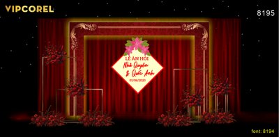 File tranh Backdrop sân khấu đám cưới 2023 #3 file corel (ảnh gốc) in trần 3D