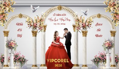File PSD Backdrop sân khấu đám cưới 2024 vector #73 (gốc) cho in quảng cáo
