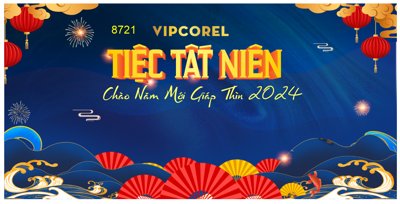 File gốc Backdrop tiệc tất niên chào năm mới giáp thìn 2024 #52 (in tráng gương) ốp tường