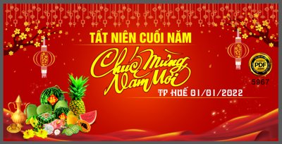 File tranh gốc Backdrop tiệc tất niên cuối năm chúc mừng năm mới #28 (bản quyền) file PSD