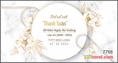 Tải file gốc Backdrop trở về với Thanh Xuân 20 năm ngày ra trường (để in lụa)