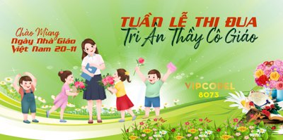 File tranh Backdrop tuần lễ thi đua tri ân thầy cô giáo 20-11 #8 (ảnh gốc) chi tiết rõ ràng