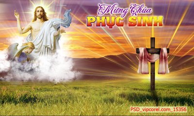 File in ấn Backdround Mừng chúa phục sinh file photoshop chuyên nghiệp