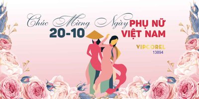 Tải file gốc Background Chào mừng ngày phụ nữ Việt Nam 20-10 #19 (in khổ lớn) quảng cáo