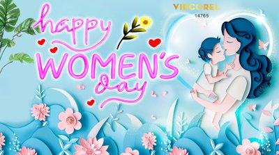 File ảnh Background Happy Women's Day file corel (gốc) cho trang trí nhà hàng