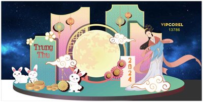 File gốc in ấn Background check in Trung Thu 2024 vector file corel #3 độ phân giải cao