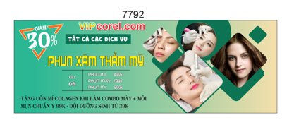 File in trần Banner giảm 30% tất cả các dịch vụ phun xăm thẩm mỹ (bản gốc 3D) sống động
